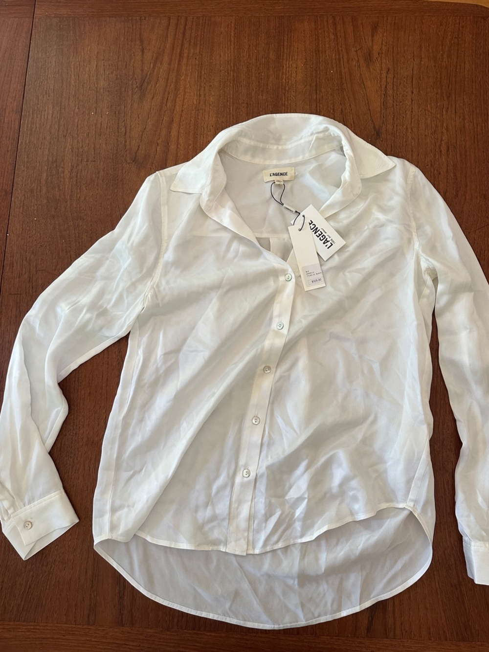 L'AGENCE White Button-Down Girls' Shirt